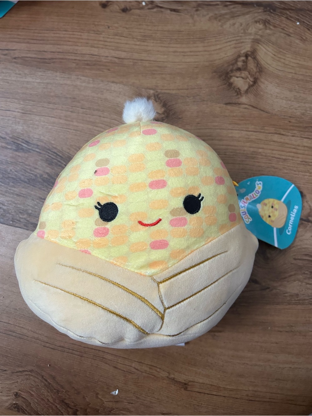 Squishmallows Yellow Cornelius Plush with Pink Cheeks